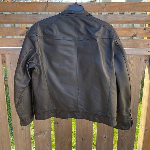 **SOLD** Black Oversized Leather Jacket - Picture 7 of 8
